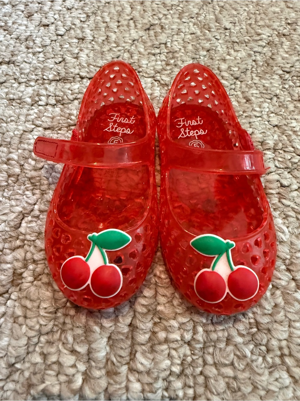 H&M Red Cherry Jelly Mary Jane Sandals Size 5